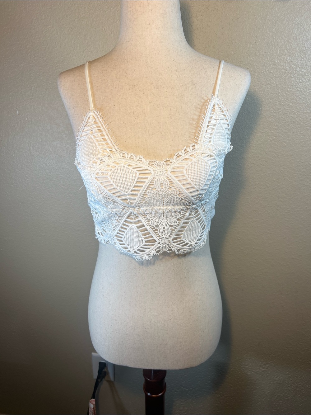 White Crochet Lace Bralette Crop Top
